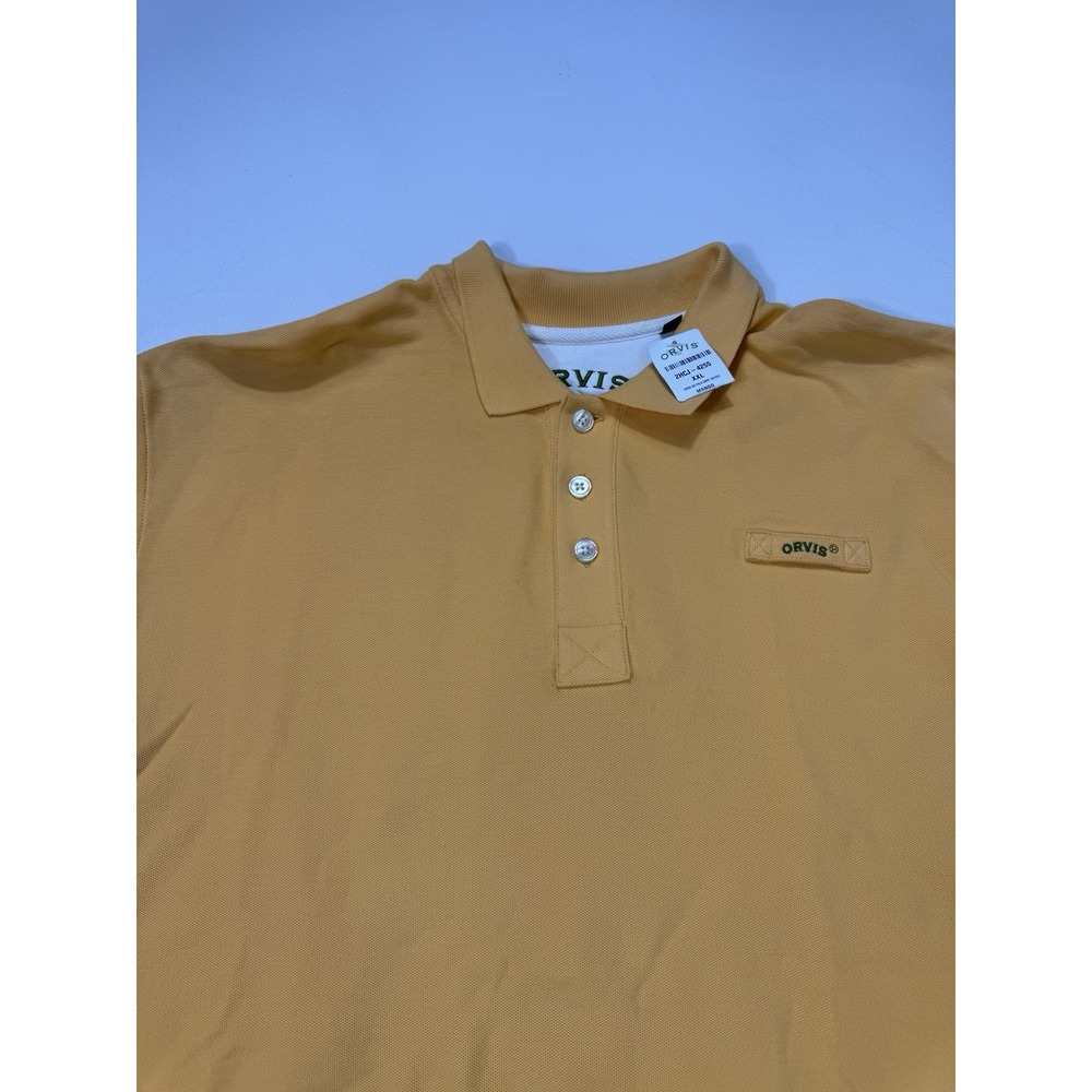 Orvis Mens Polo Shirt 2XL Mango Orange Signature Cotton Pique Fishing Golf 2HCJ